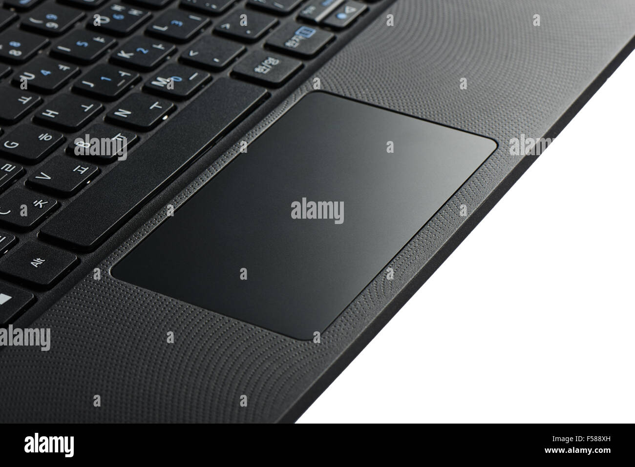 closeup of keypad and touchpad of a laptop computer Stock Photo