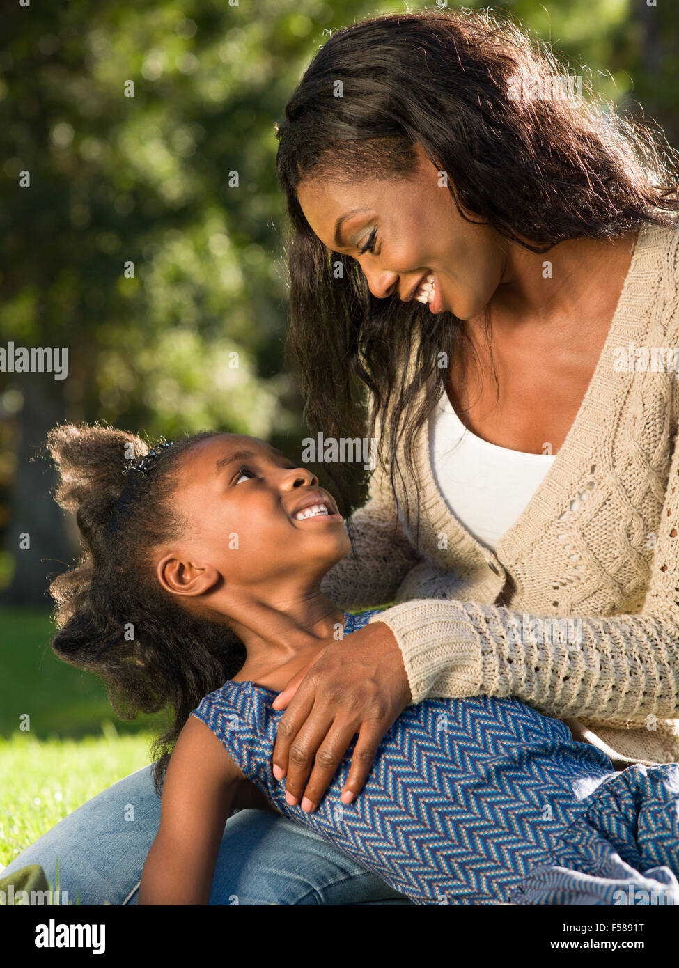 Happy Mother and Child spending time together Stock Photo