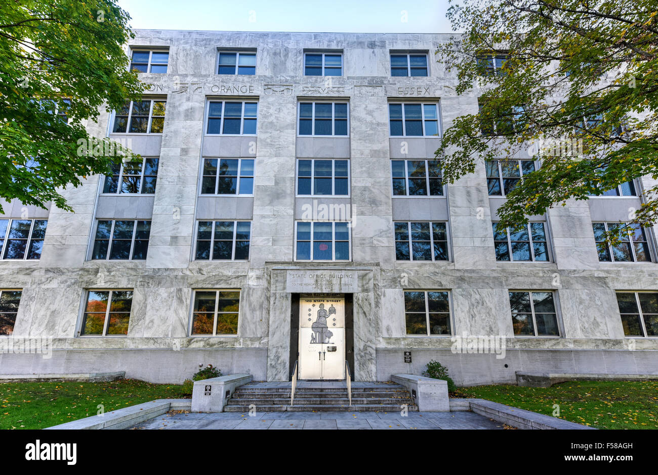 State office building of Vermont in Montpelier. The art deco building