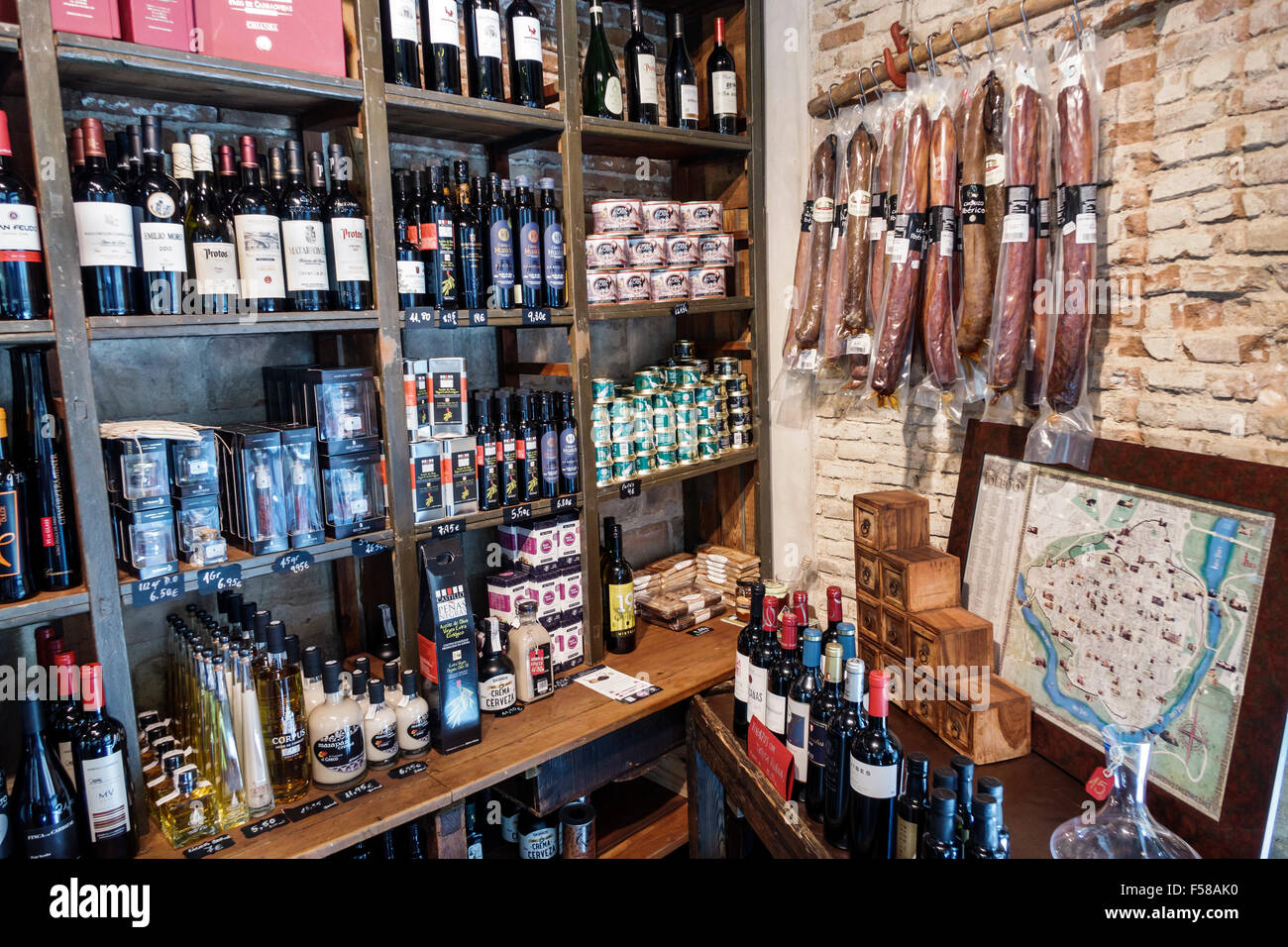 Toledo Spain,Spanish,historic center,Grequissimo Jamon & Company,deli,gourmet shop,specialty groceries,shopping shoppers shop shops market buying sell Stock Photo