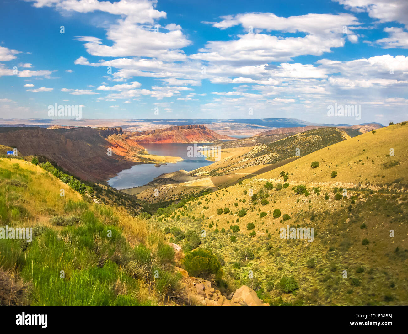 Flaming Reservoir Wyoming Stock Photo Alamy