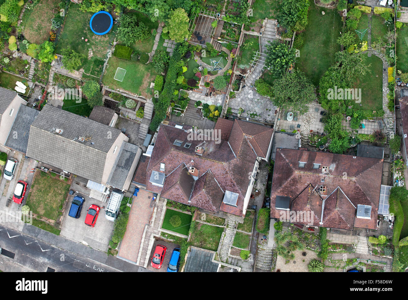 Aerial views of houses Stock Photo