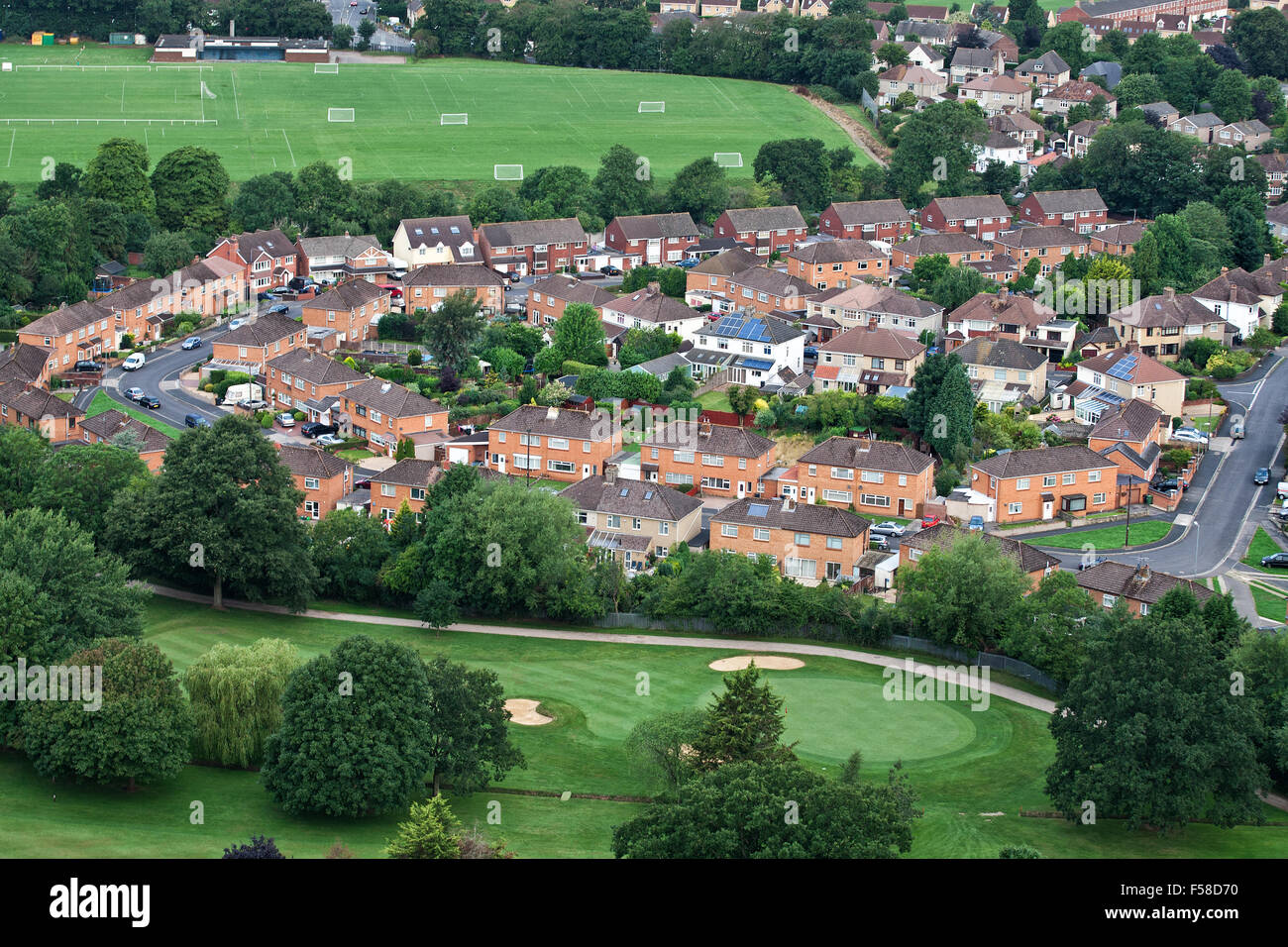 Aerial views of houses stock photo alamy