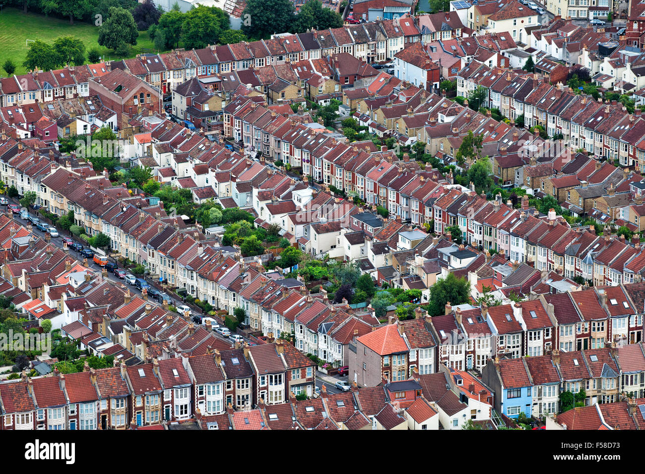 Aerial views of houses Stock Photo