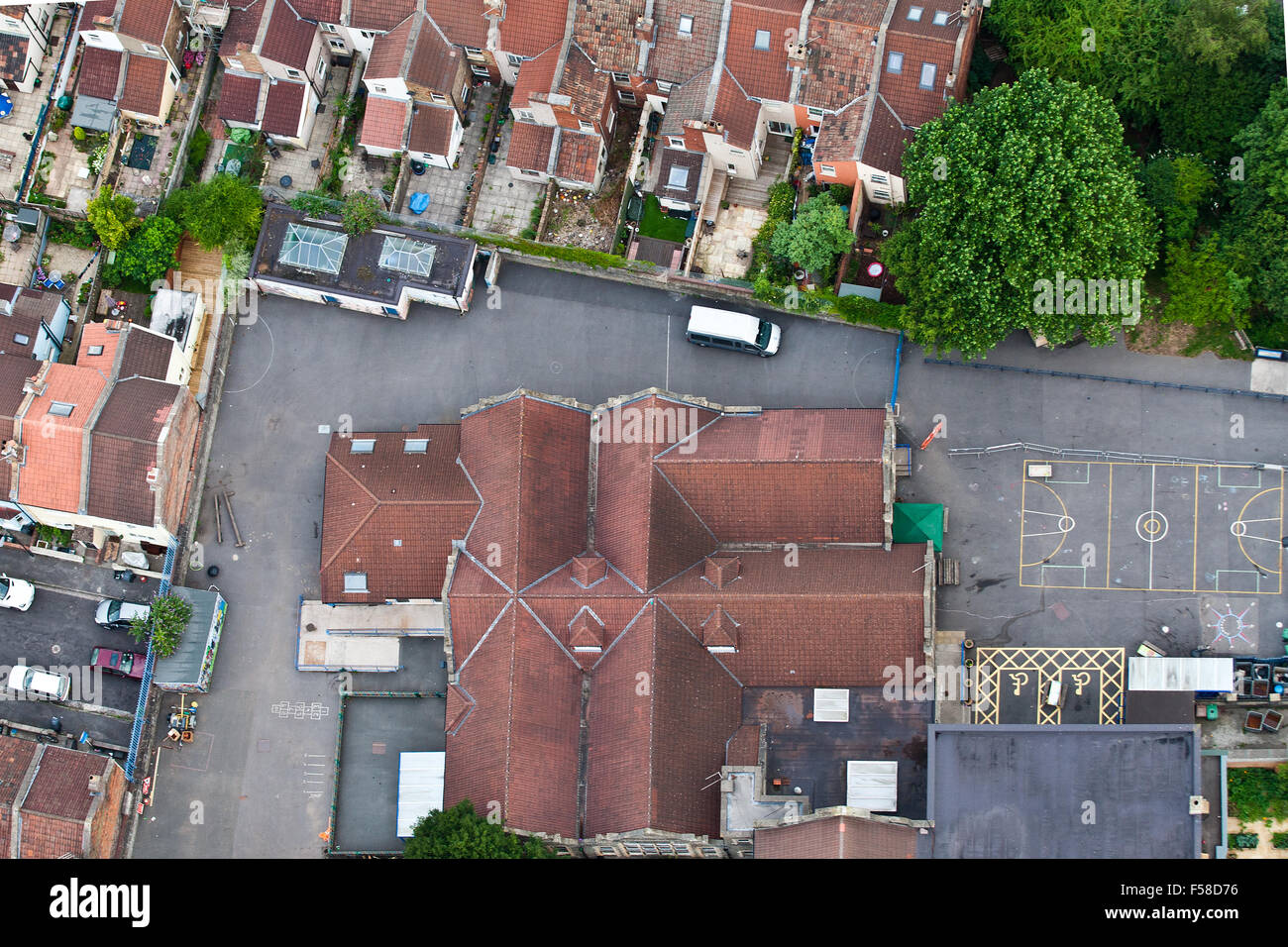 Aerial views of houses Stock Photo