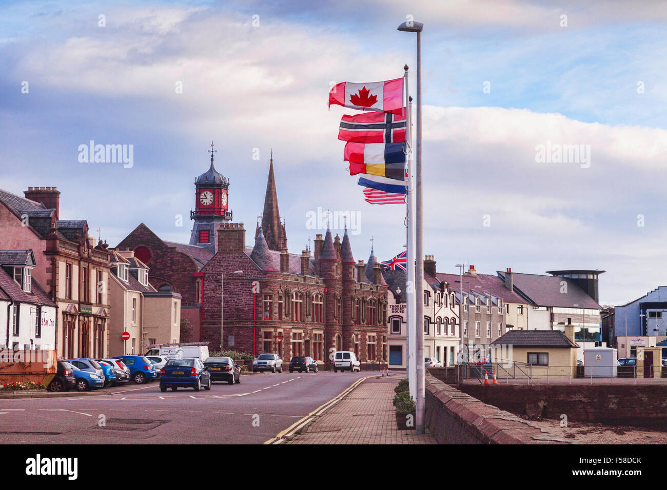 South Beach Street, Stornoway, with the old Council Building, Isle of