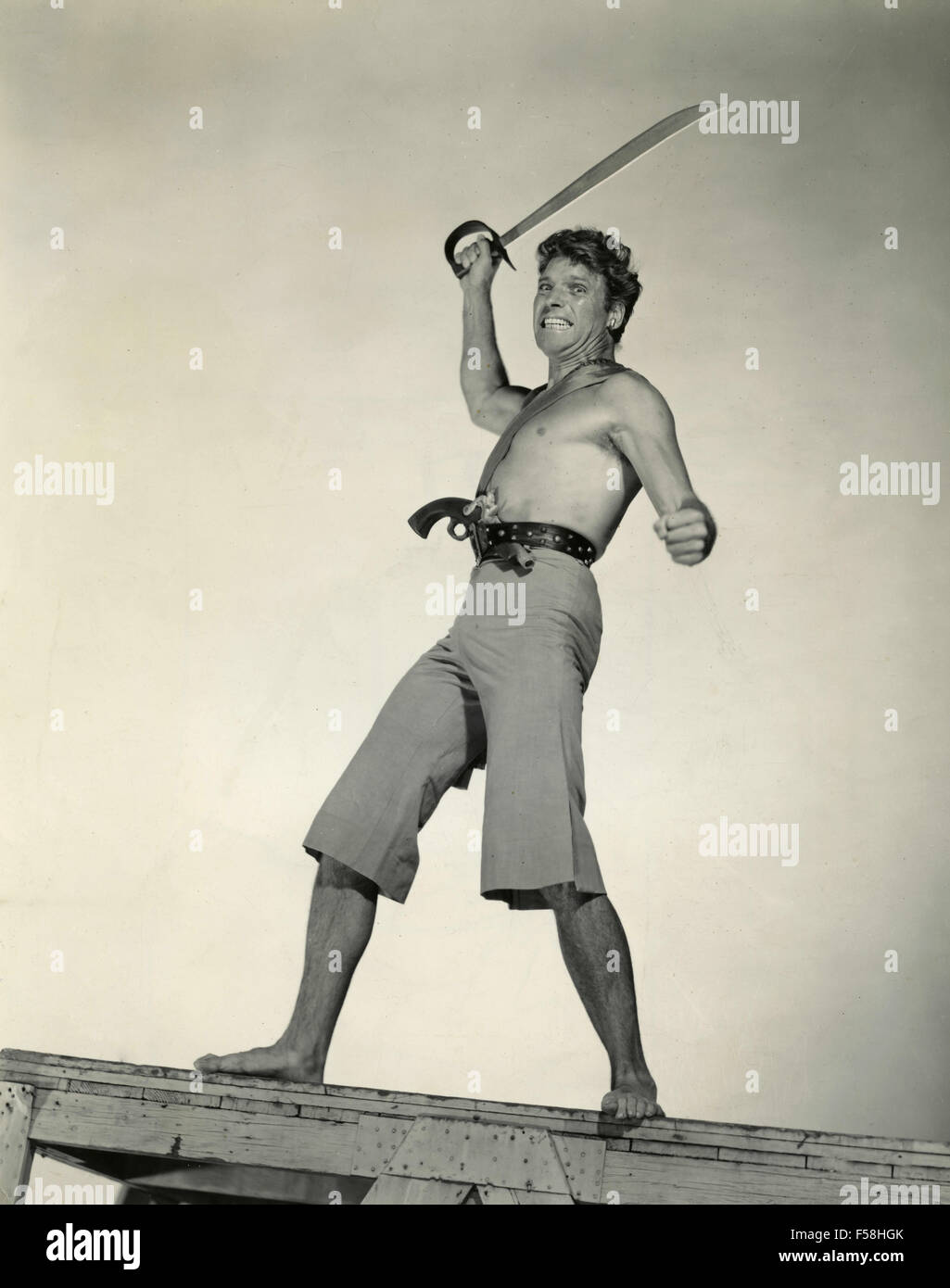 The actor Burt Lancaster in the film Il Corsaro island green Stock Photo