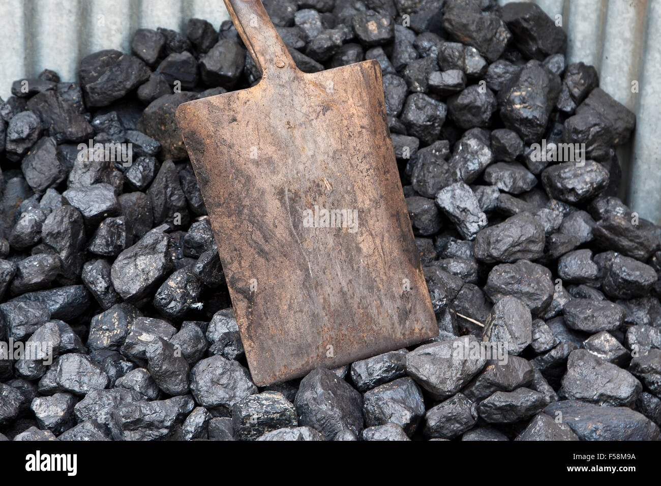 Shovel and coal Stock Photo Alamy