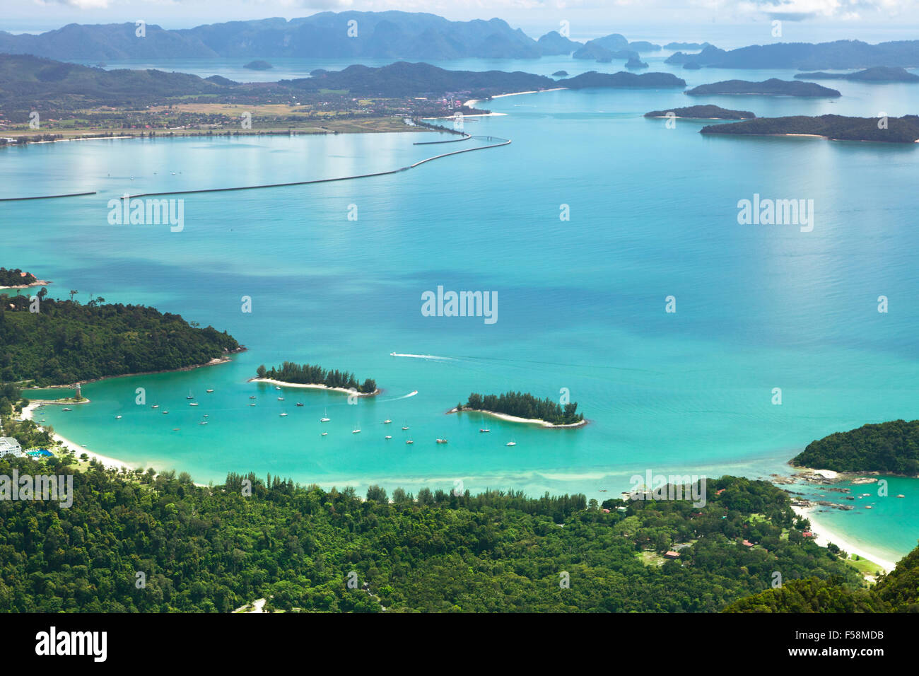 View of Langkawi island from observation deck. Malaysia. Stock Photo