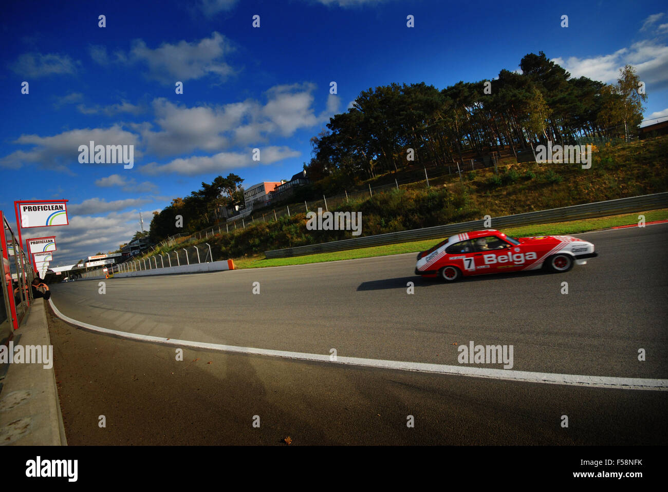 Ford Capri 3.0 group 1 - Belga Team, Gordon Spice replica at Zolder race circuit Belgium Stock Photo