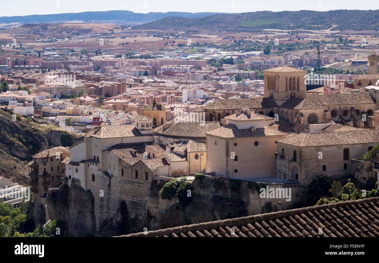 Rooftops of town of Cuenca in Castilla-La Mancha, Spain, Europe Stock Photo