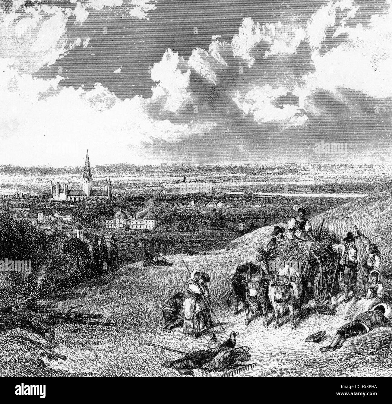 BONN, Germany. 18th century engraving Stock Photo