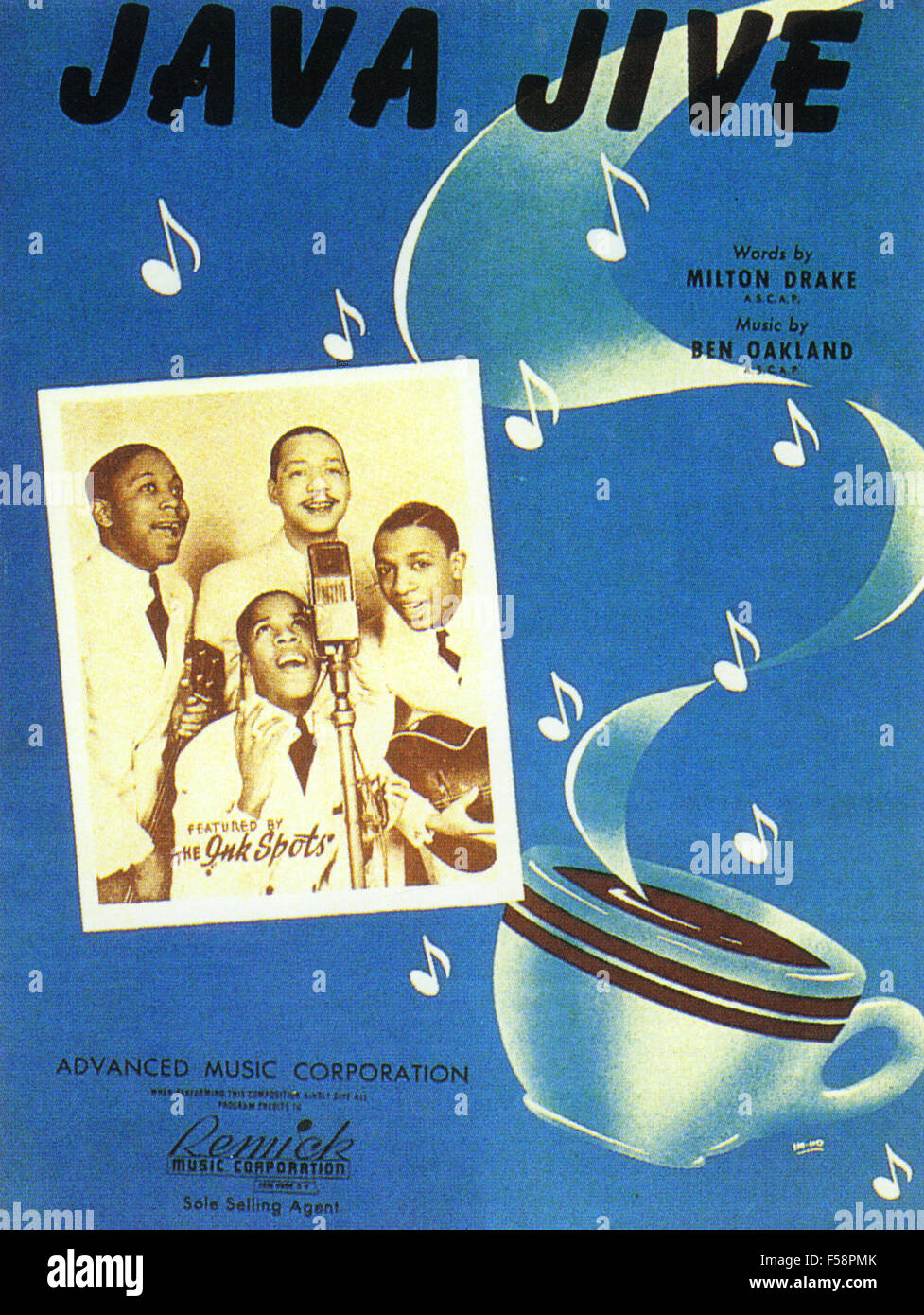 THE INK SPOTS sheet music for their 1940 recording of Java Jive Stock