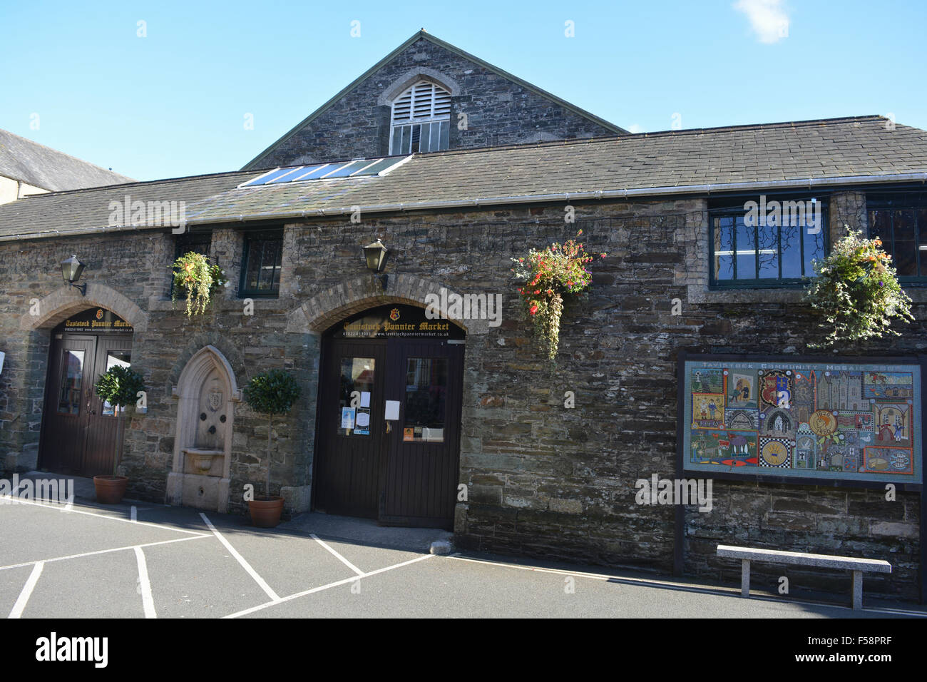 Exterior of the historic Tavistock Pannier Market building, Tavistock