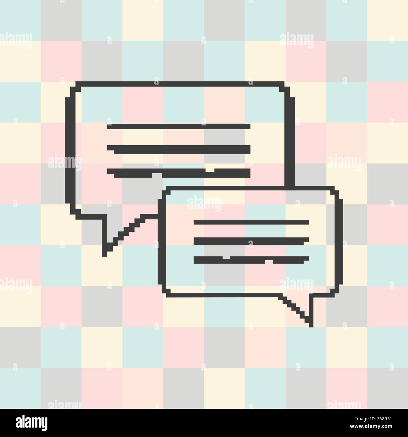 Vector pixel icon speech bubbles on a square background Stock Vector ...