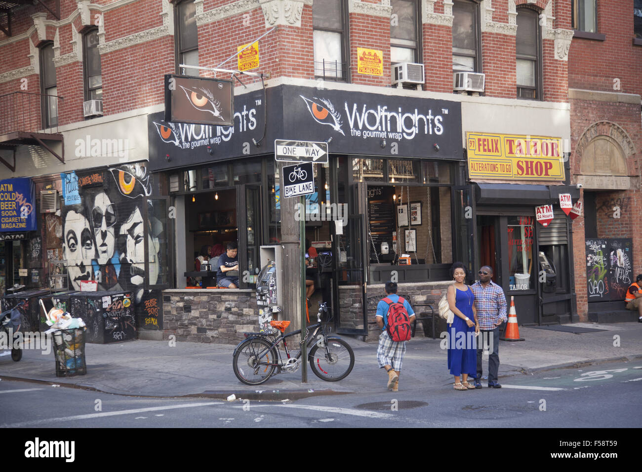 Rivington and Ludlow Streets, Lower East Side, Manhattan, NYC Stock