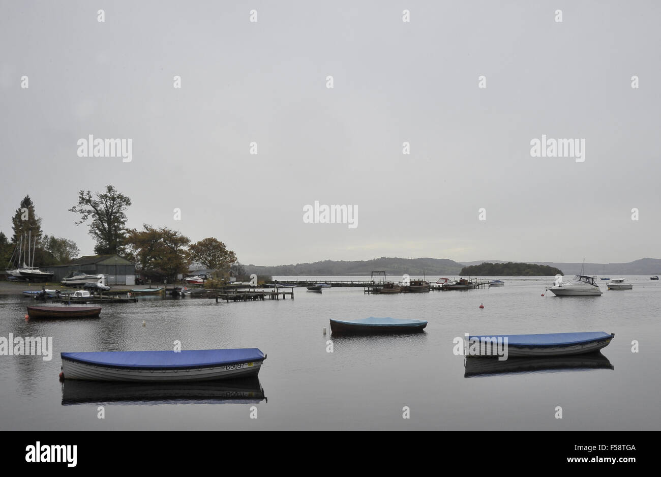Harbour. Balmaha, on the east side of Loch Lomand. Stirlingshire. Scotland. UK. 30/10/2015. Stock Photo