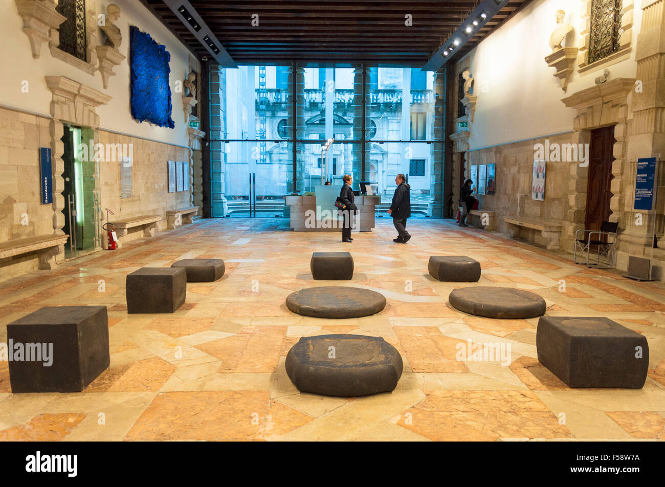 Ca' Pesaro International Gallery of Modern Art, Venice, Italy. Interior entrance hall. Stock Photo