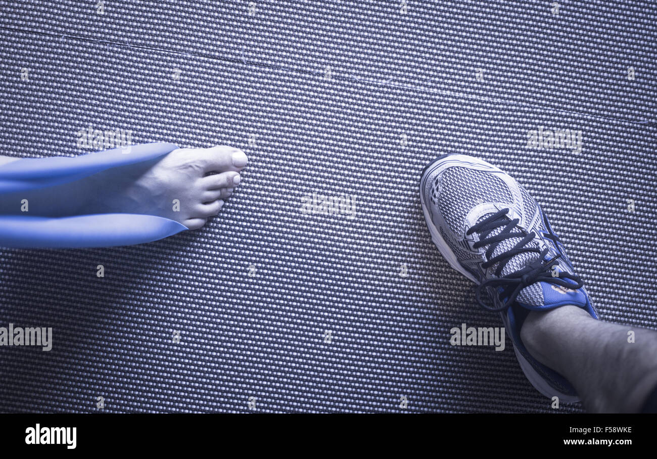 Pilates stretching yoga flexibility postural rubber band posture blue