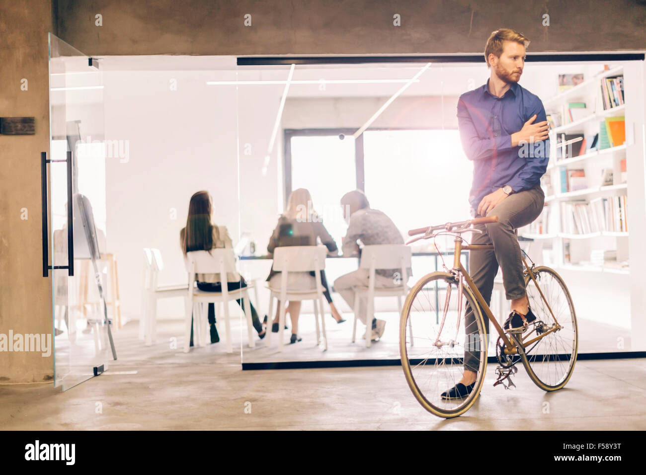 riding bicycle to work