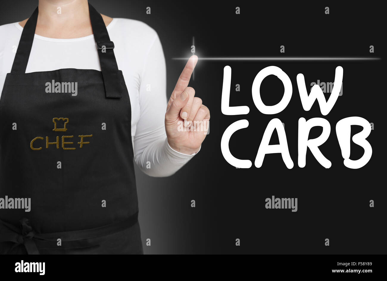 Low carb background cook operated touchscreen concept. Stock Photo