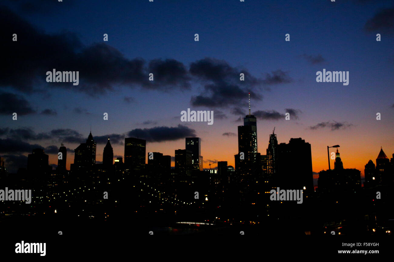 New York City Skyline at sunset Stock Photo - Alamy