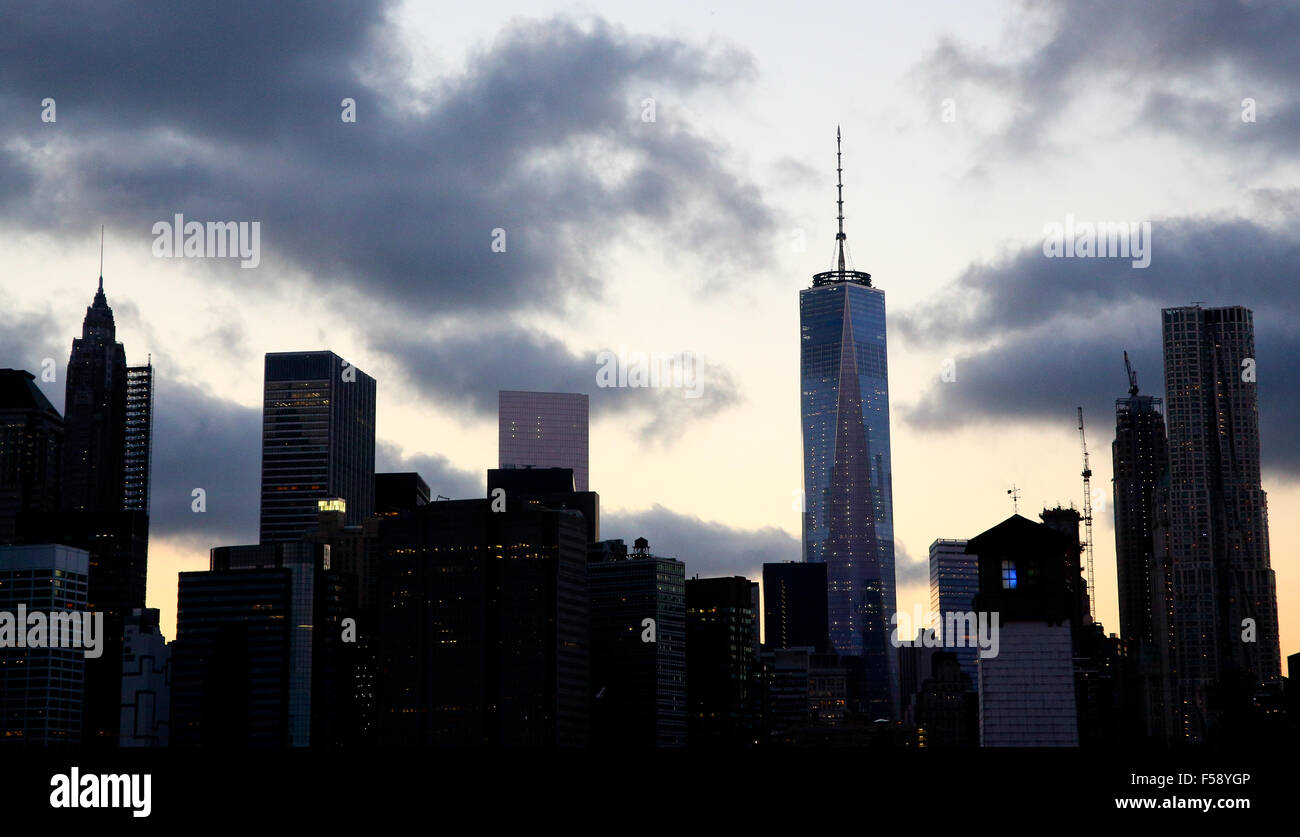 New York City Skyline at sunset Stock Photo - Alamy