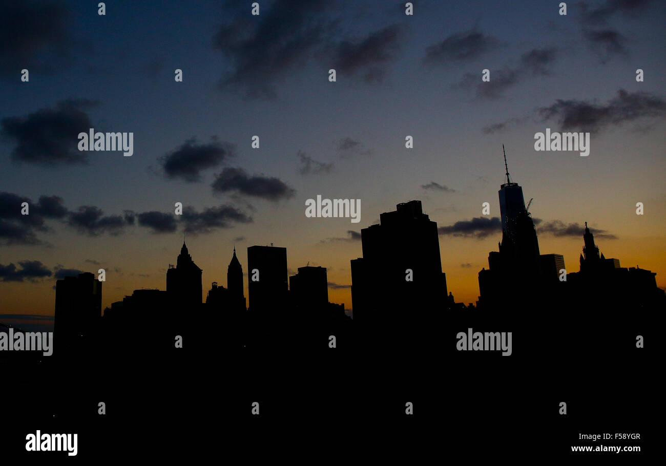 New York City Skyline at sunset Stock Photo - Alamy