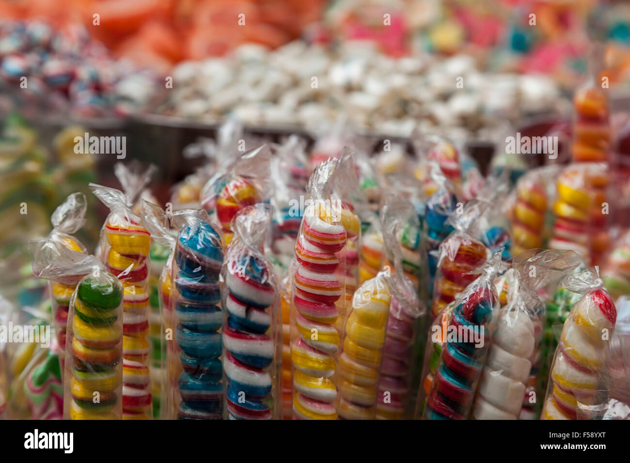 Colorful lollipop candies Stock Photo