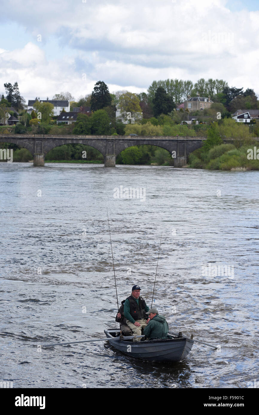 The River Tweed, Kelso in the Scottish Borders Stock Photo