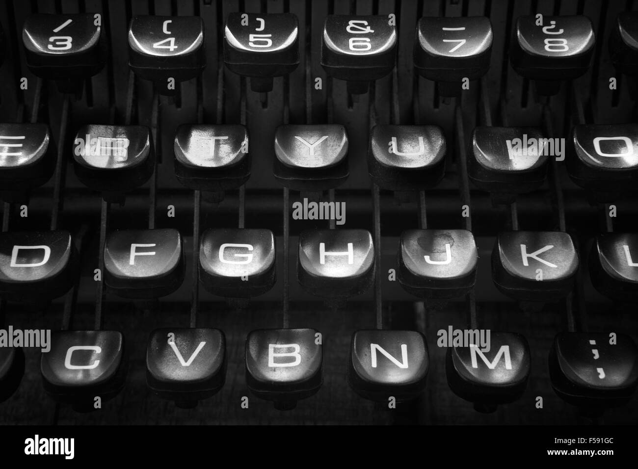 Retro typewriter keys close up black and white colors Stock Photo Alamy