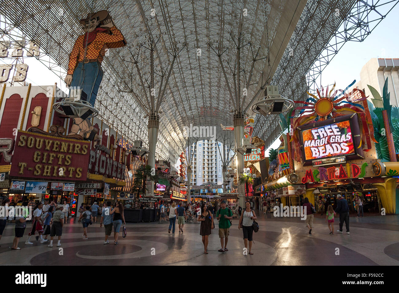 Fremont Street Experience neon dome, Glitter Gulch, Downtown, Las Vegas
