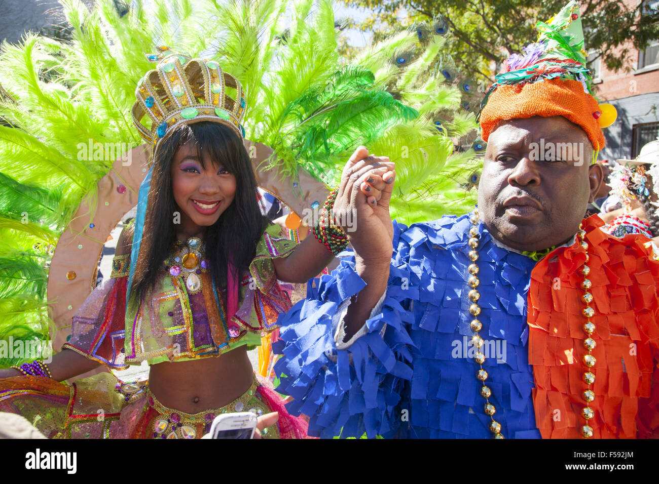 Panamanian Independence Parade in the Crown Heights neighborhood of Brooklyn NY. Stock Photo