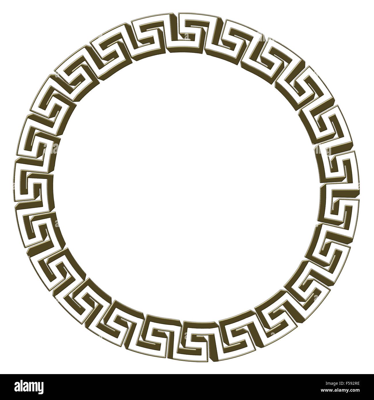 Single Greek key circles, Isolated on white. Illustration Stock Photo -  Alamy