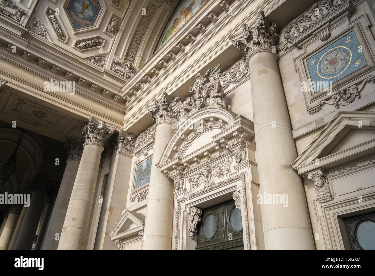 Architectural detail from West face of Berlin Cathedral, Museum Island, Mitte, Berlin, Germany Stock Photo