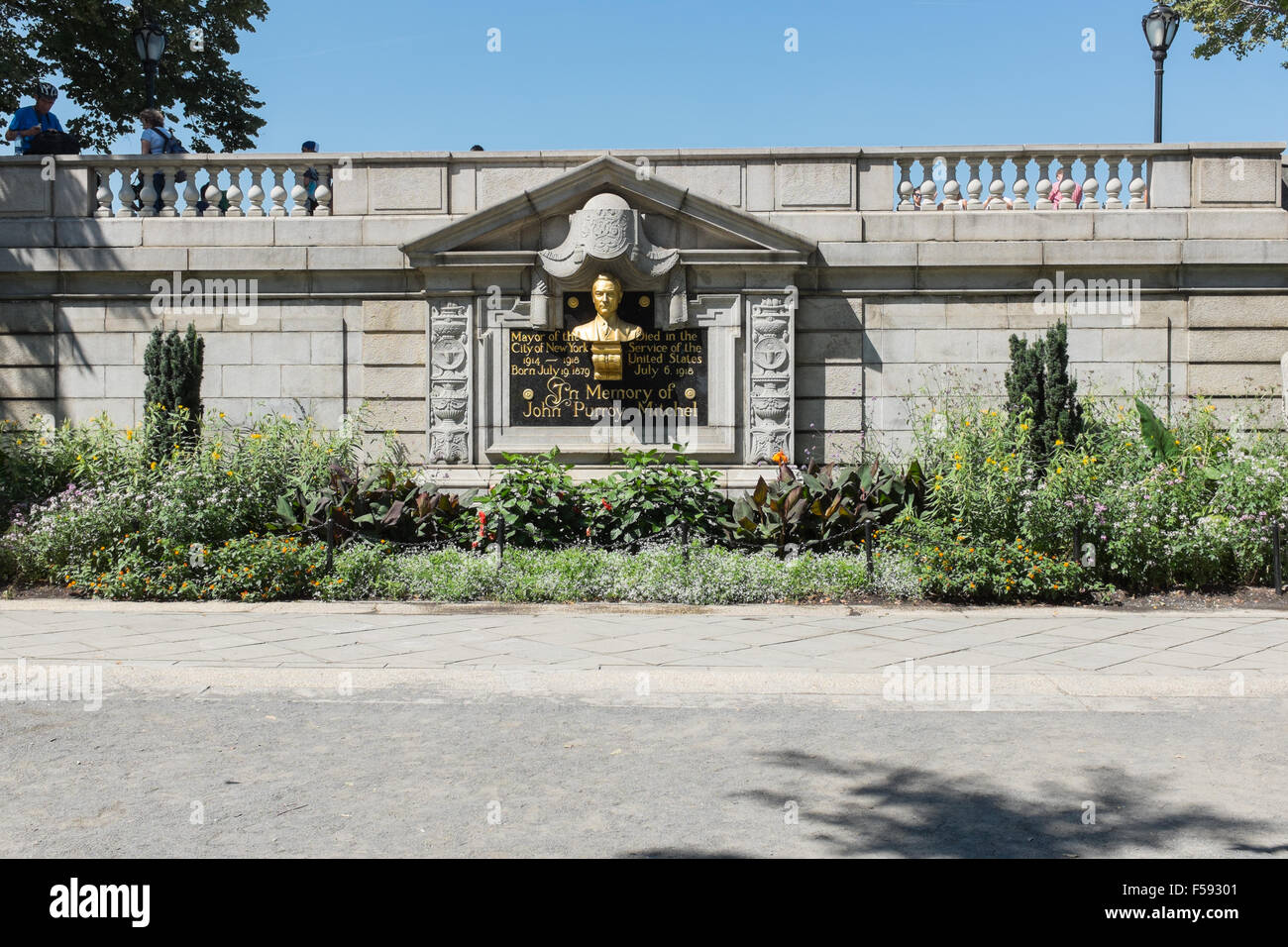 Bronze sculpture in stone building in Central Park, New York Stock ...