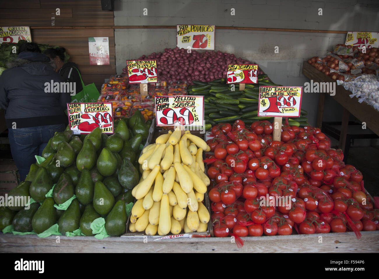 Produce Market in the multiethnic Sunset Park neighborhood of Brooklyn, New York Stock Photo