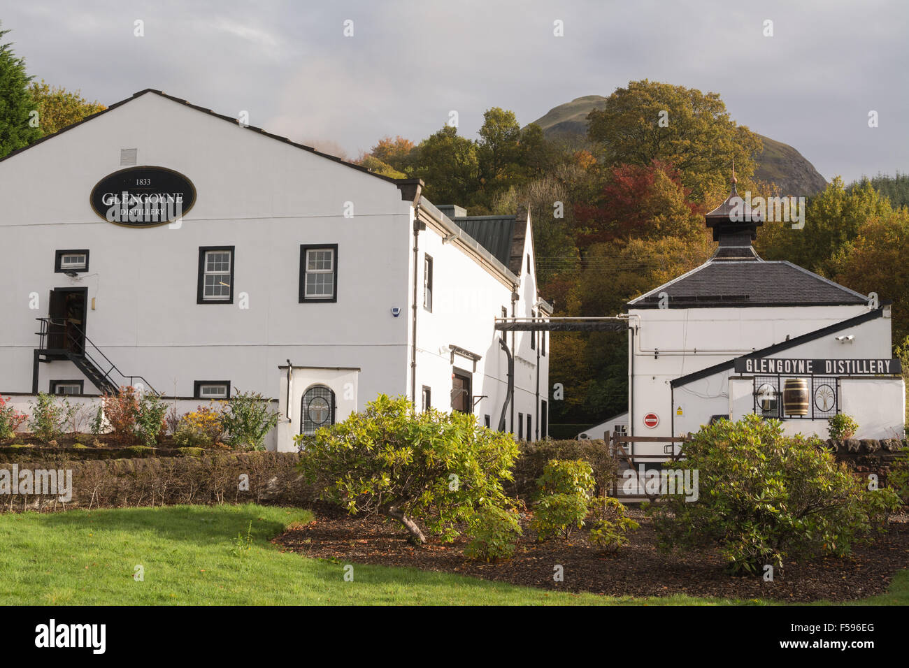 Glengoyne Whisky Distillery, in autumn - Dumgoyne, Scotland, UK Stock Photo
