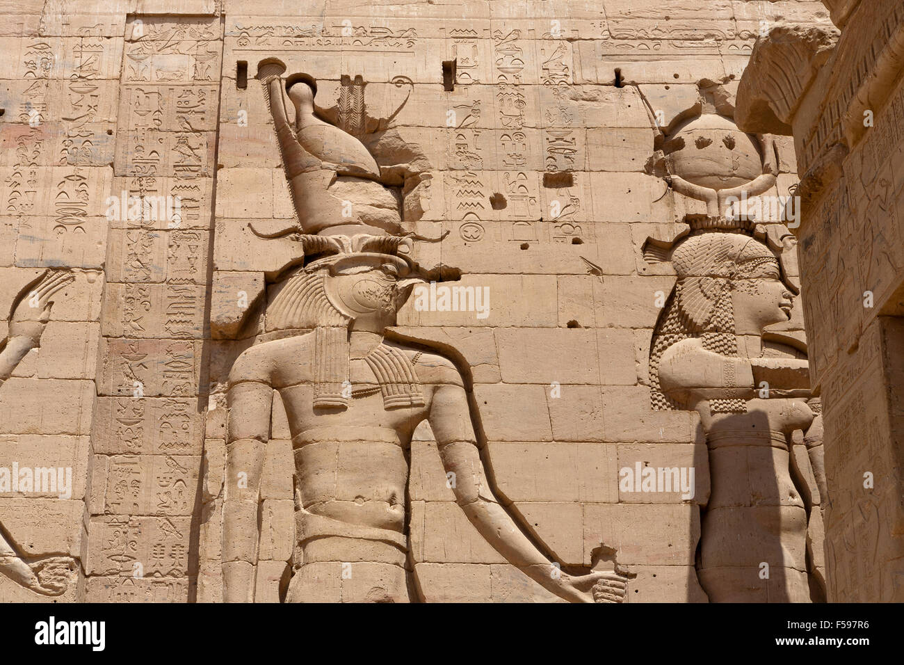 Temple of Philae, Island of Isis, Agliki, Aswan, Upper Egypt. Stock Photo