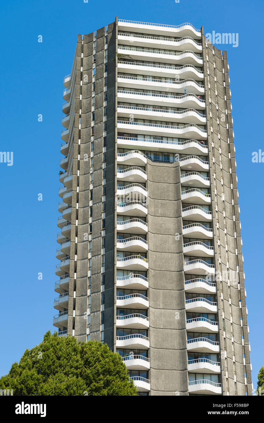 Sunset Plaza (1968), a 28 storey West End apartment building opposite