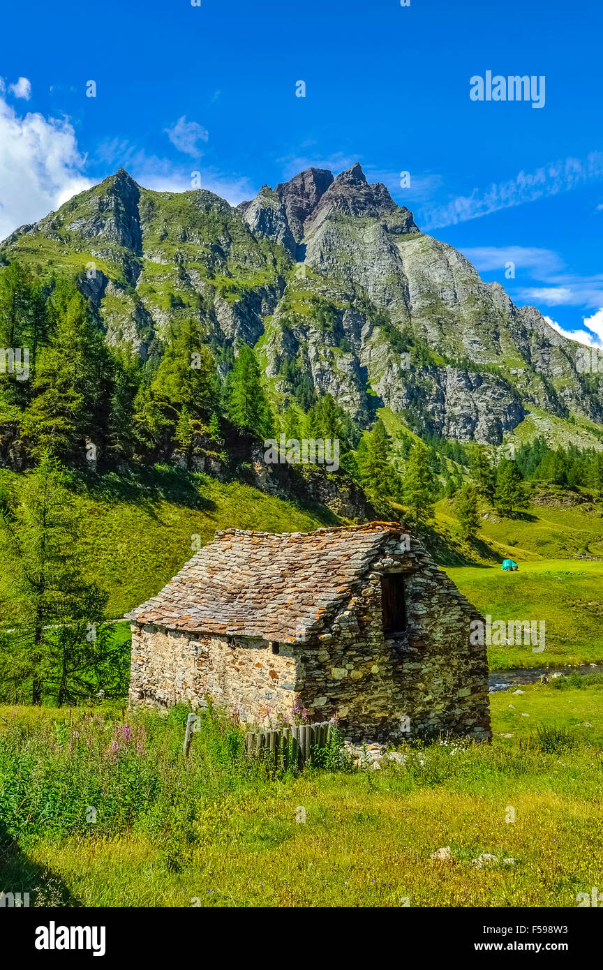 Italy Piedmont Alpe Devero Natural Park Pizzo Stange on the Piana di ...
