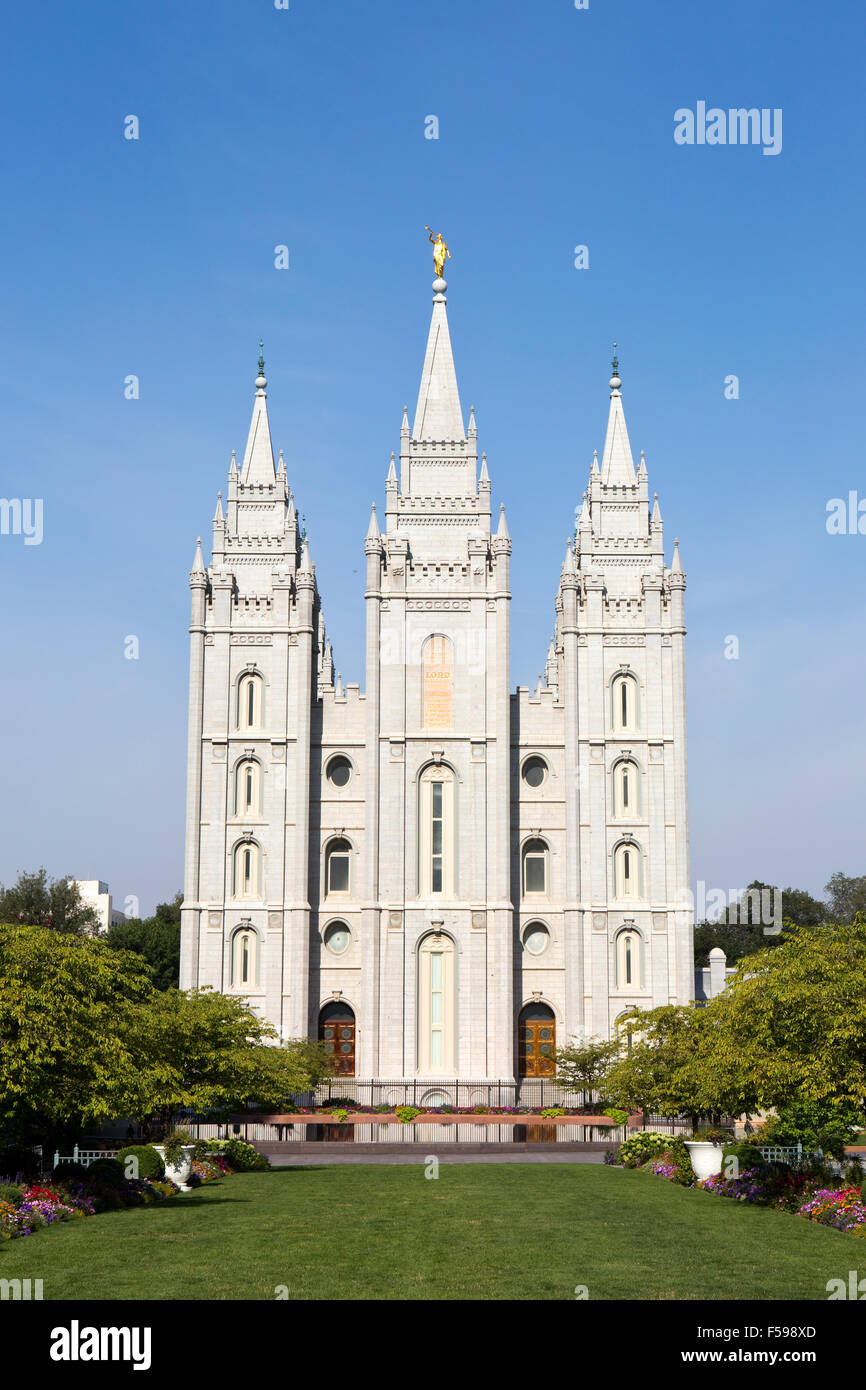 Mormon Tabernacle Church, in Temple Square, is located in Salt Lake City, Utah, USA. Stock Photo