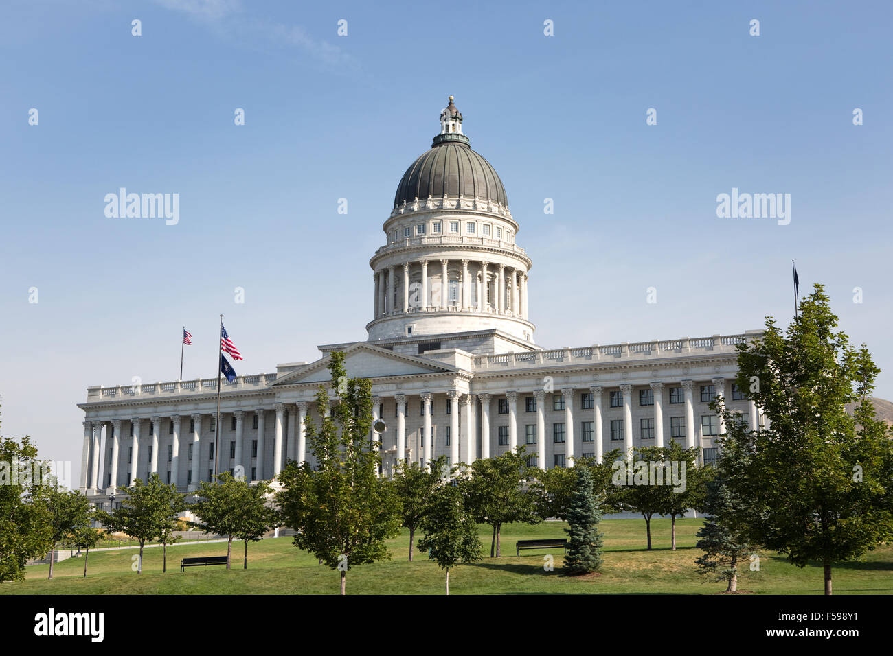 Utah State Capitol building is located in Salt Lake City, Utah, USA. Stock Photo
