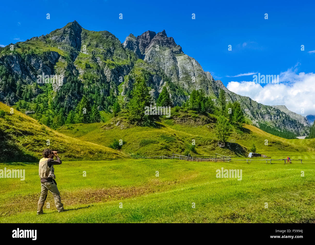 Italy Piedmont Alpe Devero Natural Park Pizzo Stange on the Piana di ...