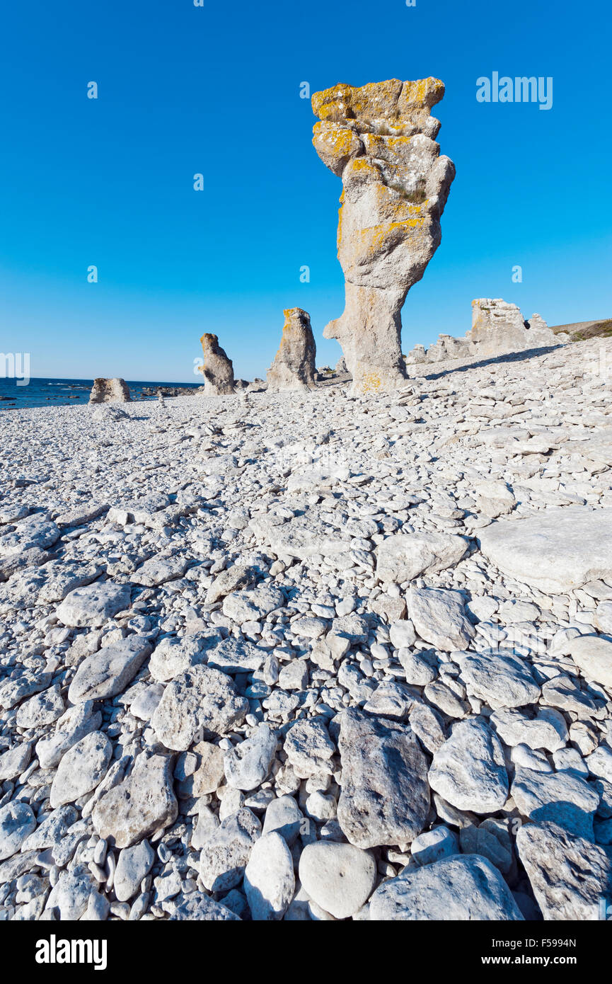 Sea stacks. Fårö, Gotland, Sweden Stock Photo