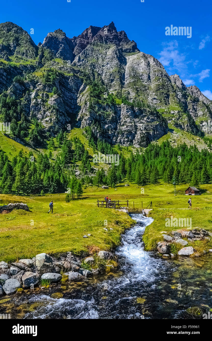 Italy Piedmont Alpe Devero Natural Park Pizzo Stange on the Piana di ...