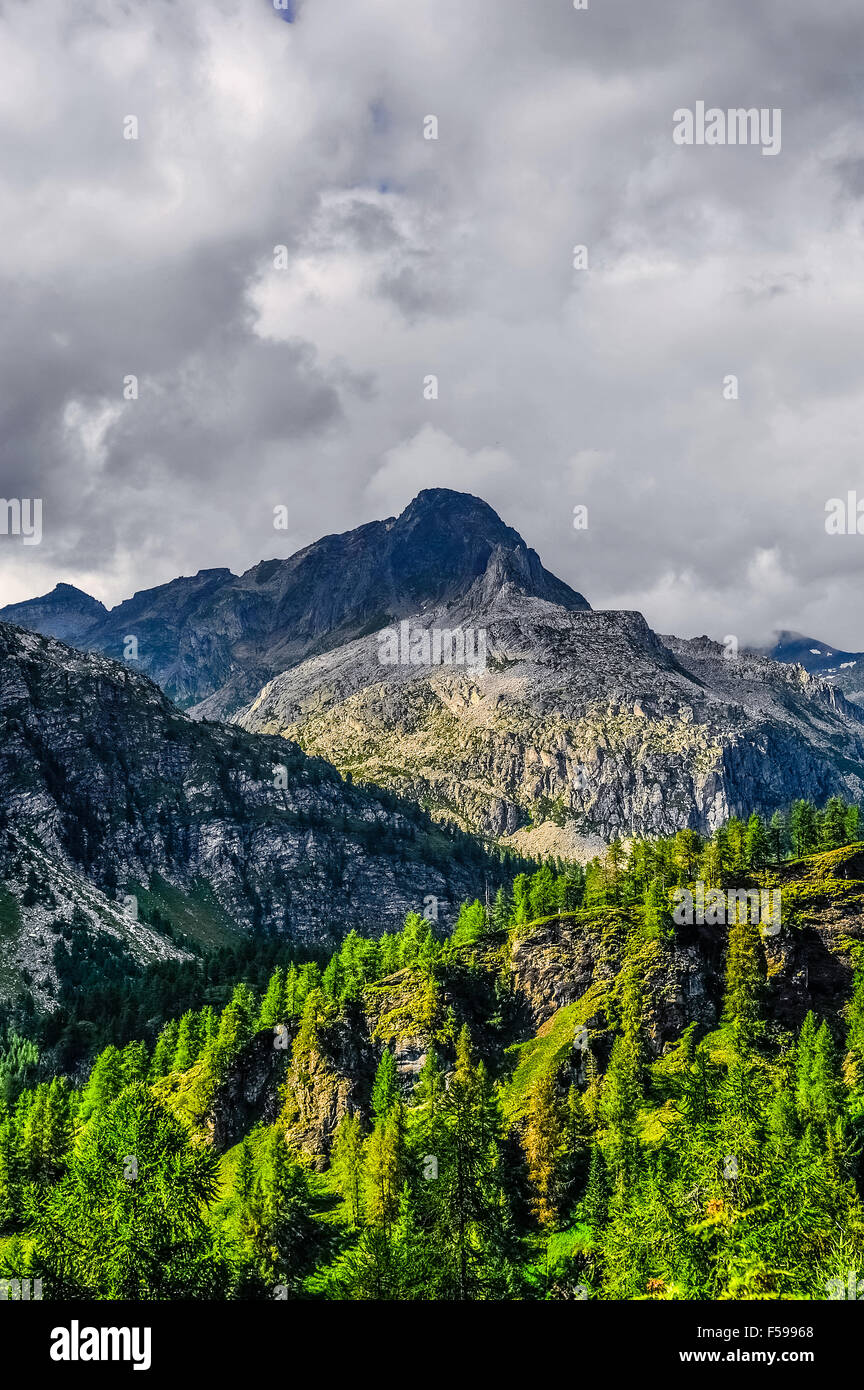 Italy Piedmont Alpe Devero Natural Park Mountain landscape near Pizzo ...
