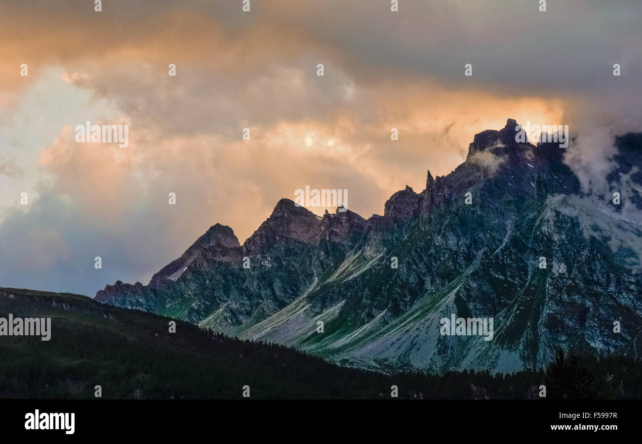 Italy Piedmont Alpe Devero Natural Park mountain landscape of the Alpe ...