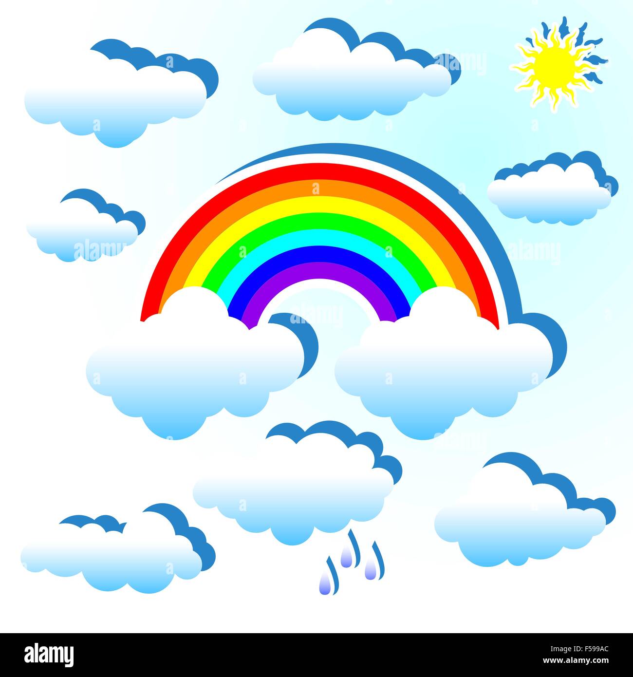 Clouds and rainbow Stock Vector Image & Art - Alamy