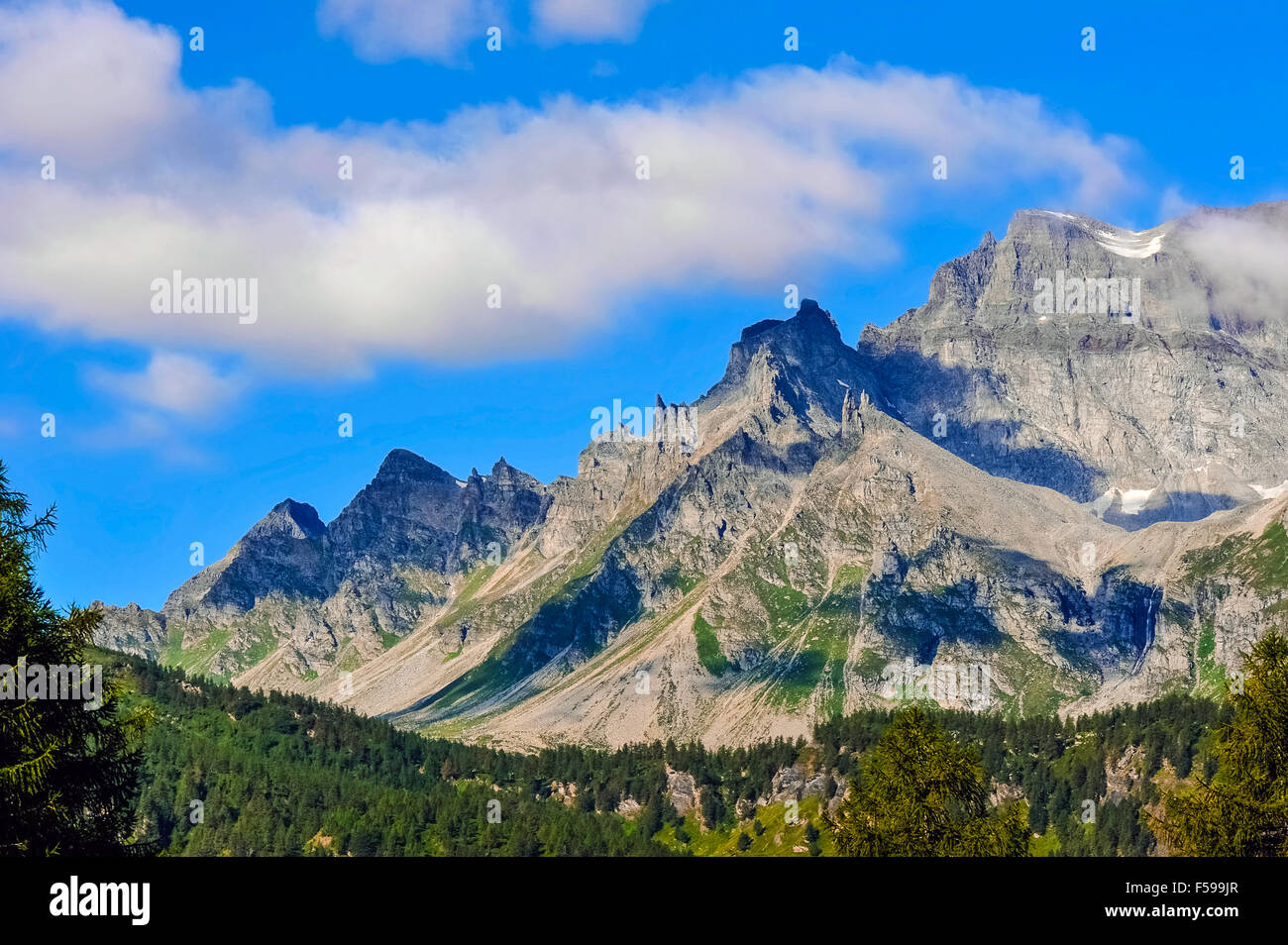 Italy Piedmont Alpe Devero Natural Park mountain landscape of the Alpe ...